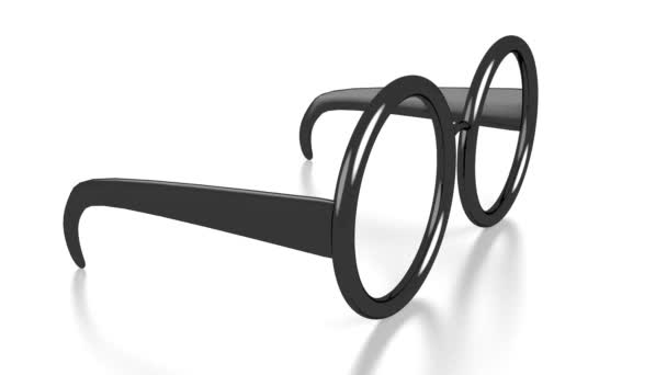 3D γυαλιά σε άσπρο φόντο - μεγάλη για θέματα όπως ο οπτικός, μυωπία κλπ. - Πλάνα, βίντεο