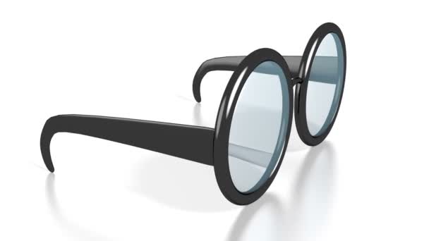 3D γυαλιά σε άσπρο φόντο - μεγάλη για θέματα όπως ο οπτικός, μυωπία κλπ.  - Πλάνα, βίντεο