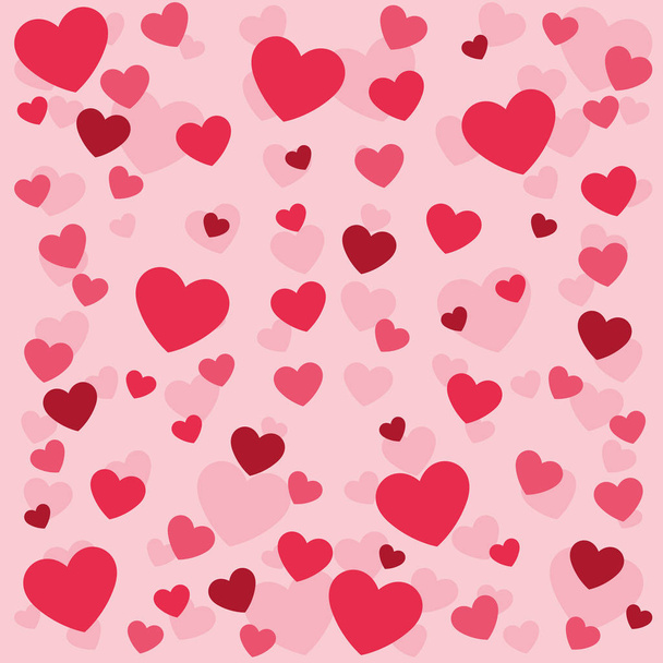 Herzen lieben Valentinskarten-Muster - Vektor, Bild