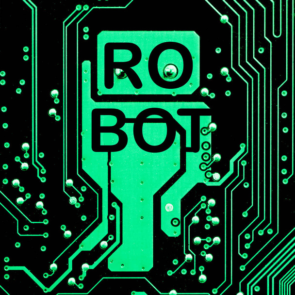 Abstract,close up of Mainboard Electronic computer background.(RO BOT) - Foto, Imagen
