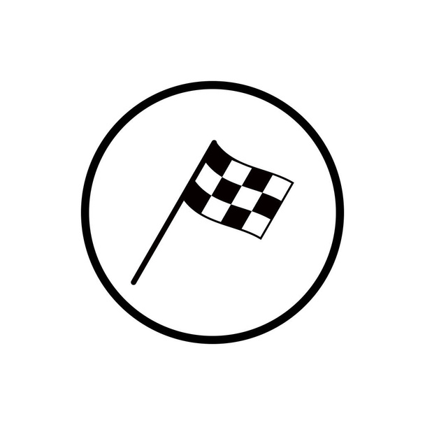 Icono de inicio. Icono de bandera de carrera. Competencia deporte bandera línea vector icono. Bandera de carreras. Iniciar bandera de acabado
 - Vector, Imagen