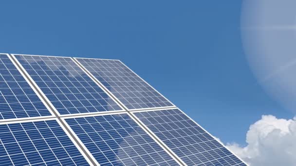3D animation - solar panels, sky and sun - great for topics such as alternative/ renewable energy, environment etc. - Video
