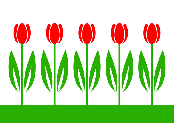 rote Tulpen - Vektor, Bild
