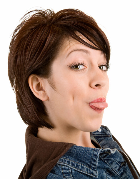 Mulher salientando a língua - Foto, Imagem