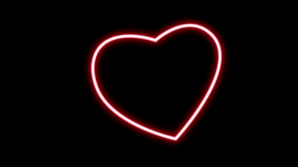 Neon valentine wideo znak - Materiał filmowy, wideo