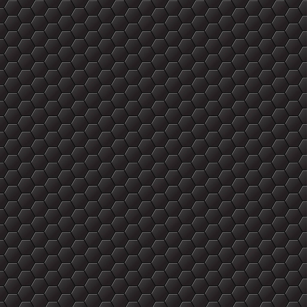 Zwarte achtergrond met zeshoeken, honingraat patroon. Vector - Vector, afbeelding