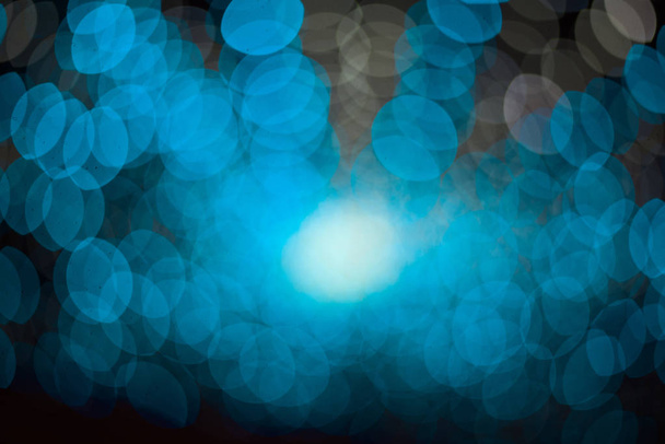 Abstract blue bokeh lights background - Photo, Image