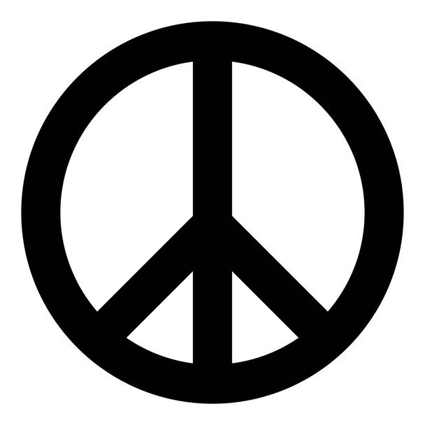 Světový mír znamení symbol ikona. Černá barva. Je to plochý - Vektor, obrázek