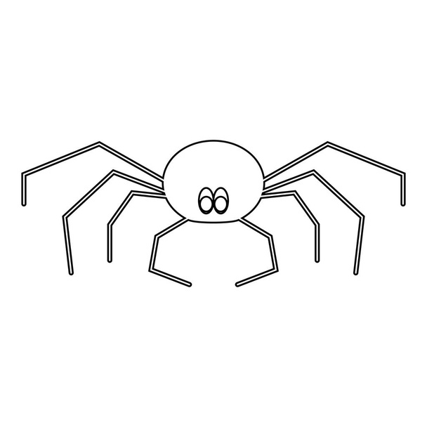 Hämähäkki musta väri kuvake vektori kuvitus
 - Vektori, kuva