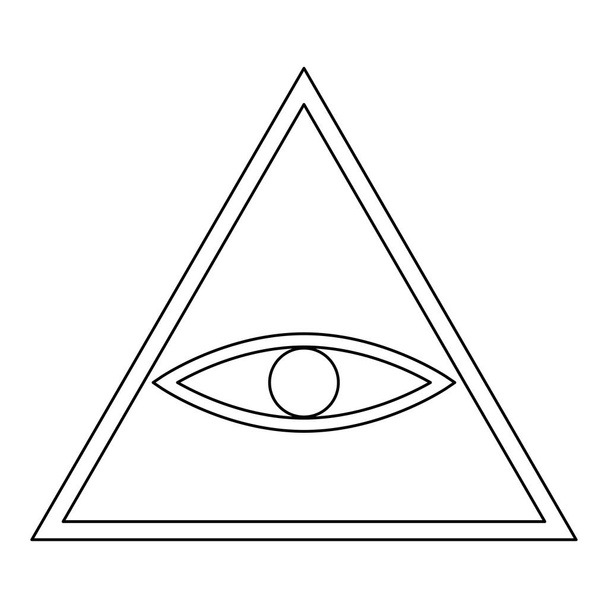 All seeing eye symbol it is the black color icon . - Vector, Image