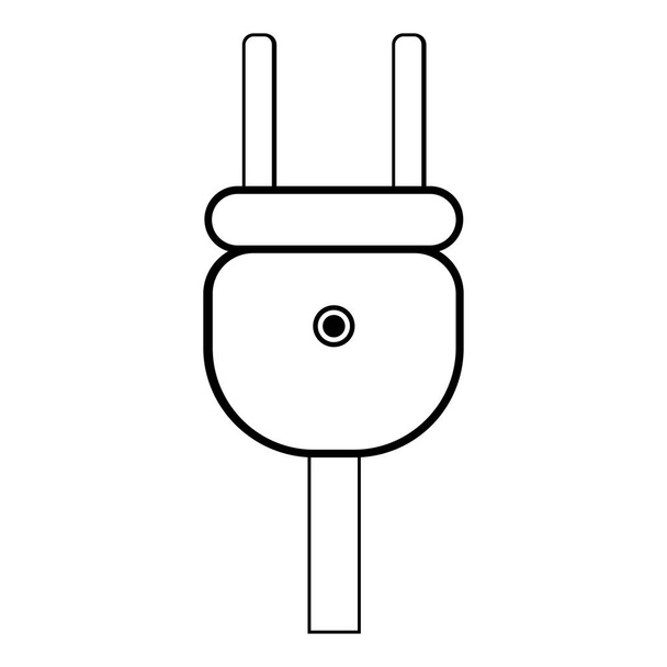 Plug-Icon Umriss Pfad Vektor Illustration Symbol schwarz Farbe Vektor Illustration isoliert - Vektor, Bild