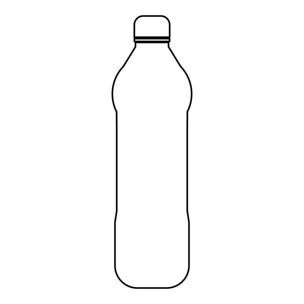 Siyah renk simgesi olan plastik şişe su . - Vektör, Görsel