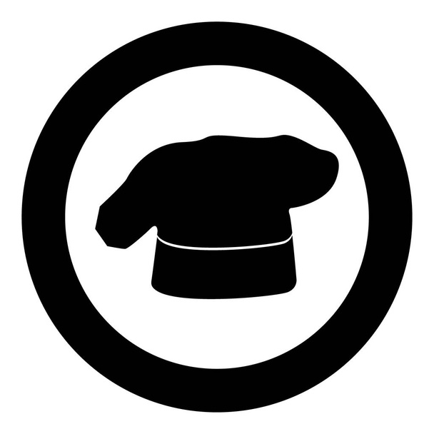 Chef cozinhar chapéu ícone cor preta em círculo vetor ilustração - Vetor, Imagem