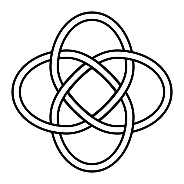 Keltische knoop symbool eeuwigheid interconnectie van alle dingen, vector teken van geluk en oneindige liefde tattoo logo sieraden oneindigheid - Vector, afbeelding