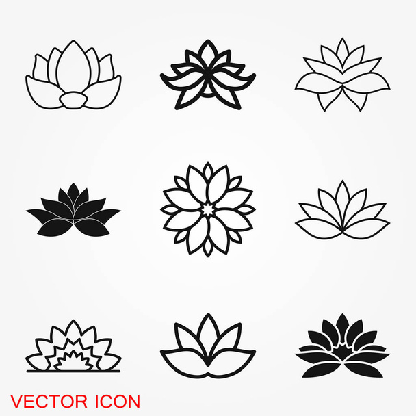 Lotus ikonlogó, illusztráció, vektorjel szimbólum - Vektor, kép