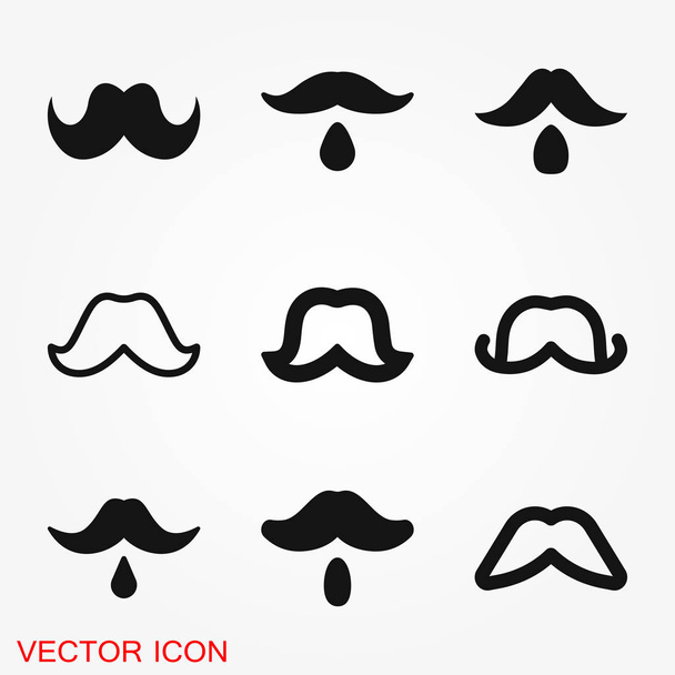 Logotipo del icono del bigote, ilustración, símbolo de signo de vector para el diseño
 - Vector, Imagen