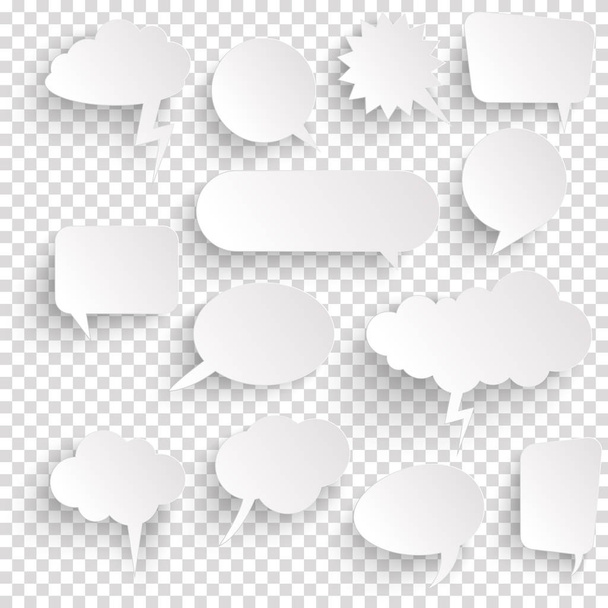 ilustración de burbujas de voz con sombra que parecen pegatinas con transparencia en el archivo vectorial - Vector, imagen