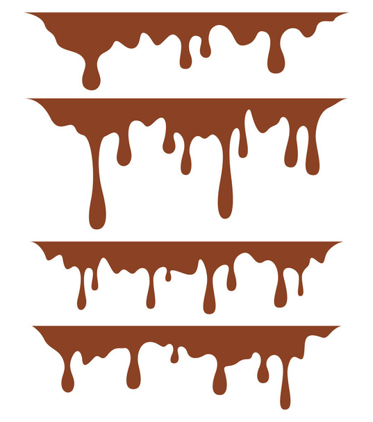 Brown dripping paint, on white background - ベクター画像