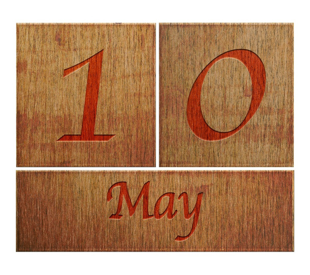 Wooden calendar May 10. - Photo, Image