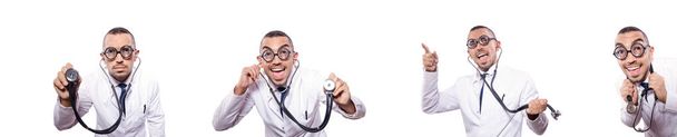 Αστείος γιατρός απομονωμένος στο λευκό - Φωτογραφία, εικόνα