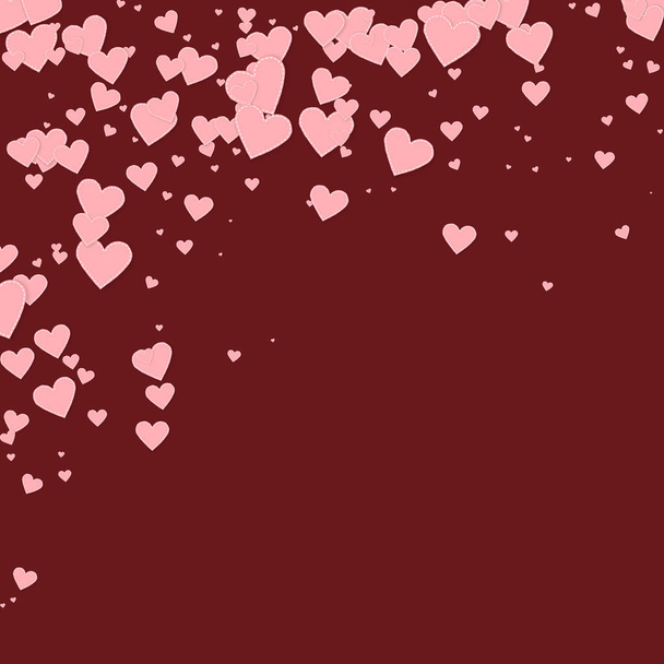 ピンクのハートの愛 confettis。バレンタインの日に落下 - ベクター画像