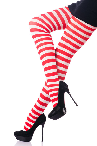Nainen, jolla on pitkät jalat ja sukat - Valokuva, kuva