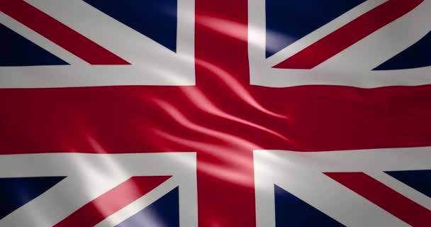 Union Jack, Great Britain flag in the wind. 4K High quality 3d rendered footage. British flag waving - Footage, Video