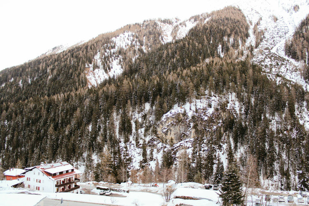 Trafoi, Italy - 03 20 2013: view of the beautiful Alpen vellage Trafoi in winter landscape - 写真・画像