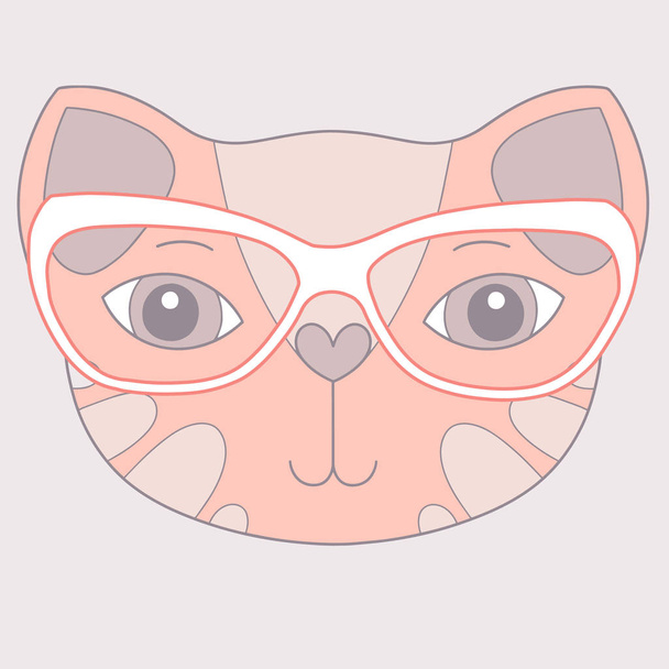 Cute positive cartoon cat in vector for kids - Vecteur, image