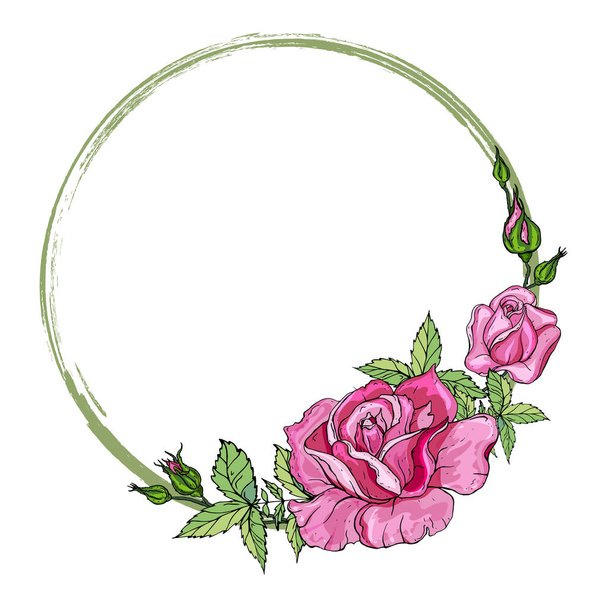 vector illustration of rose flowers, backgrounds, patterns - Foto, imagen