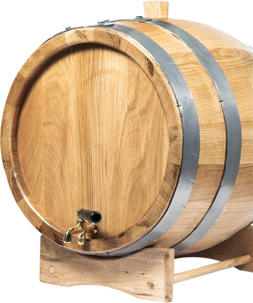 木製の樽。白背景の分離 - 写真・画像