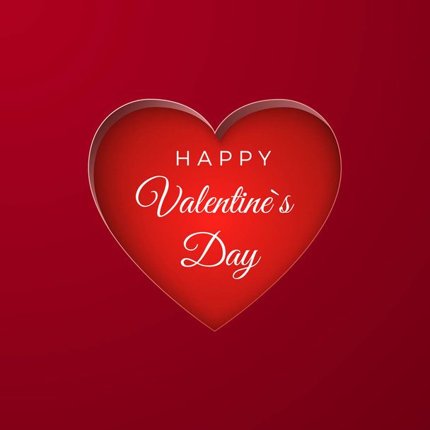 Happy Valentine`s Day greeting card background. Heart shape. Vector illustration - Vector, afbeelding
