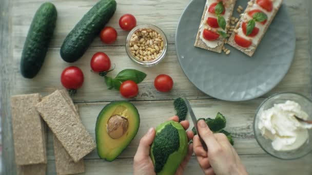 Cooking Healthy Veggie Sandwiches - Footage, Video