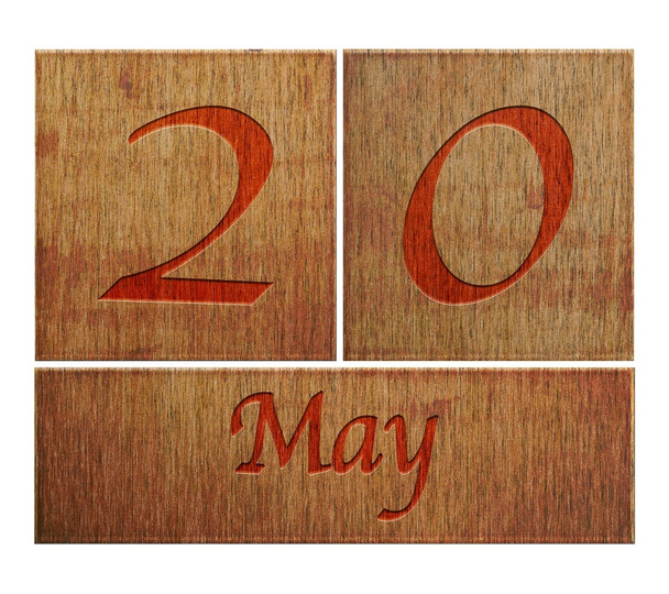 ξύλινες ημερολόγιο 20 Μαΐου. - Φωτογραφία, εικόνα