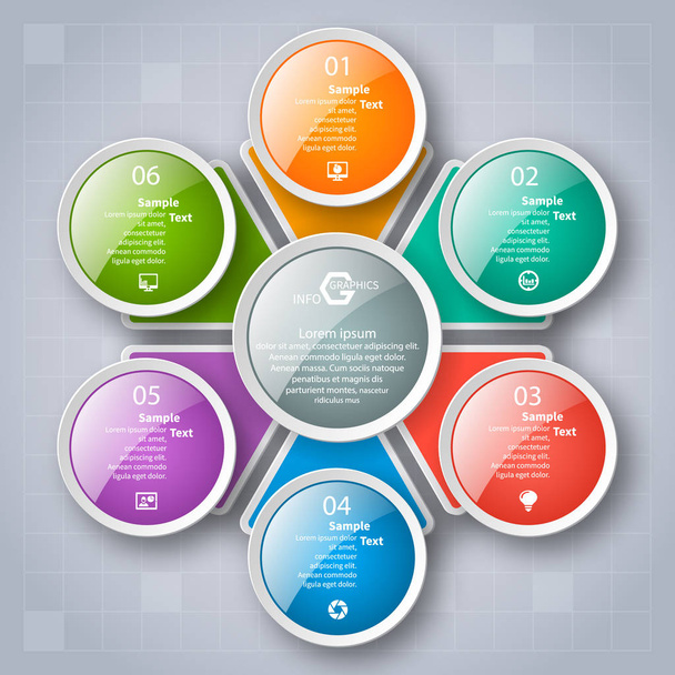 vector abstract 3d paper infographic elements.Circular infographics - Vector, Image