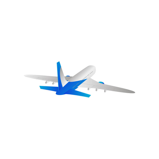 Iron bird plane in the sky. Jet plane with turbines. - Вектор,изображение
