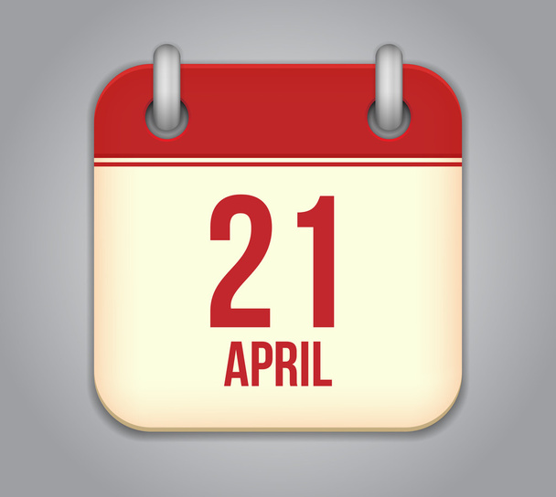 Vector calendar app icon. 21 april - Вектор, зображення