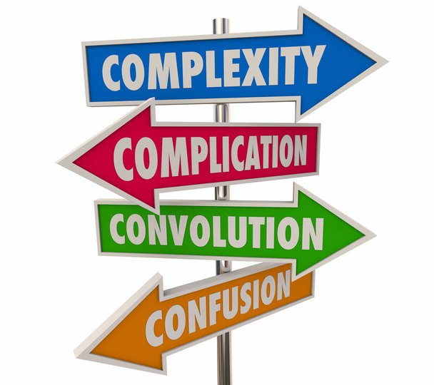 Complexité Complications Signes fléchés Illustration 3d
 - Photo, image