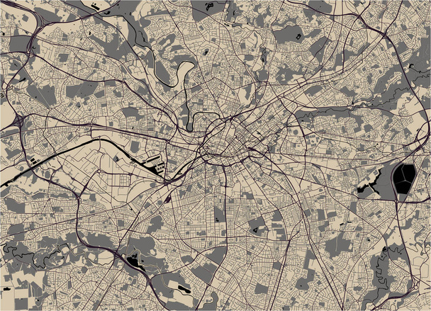 vektoros Térkép, a city of Manchester, Anglia, Nagy-Britannia - Vektor, kép