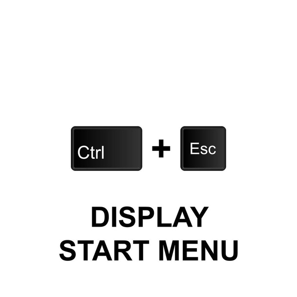 キーボード ショート カット、スタート メニュー アイコンが表示されます。Web、ロゴ、モバイル アプリは、Ui、Ux の白い背景の上に使用できます。 - ベクター画像
