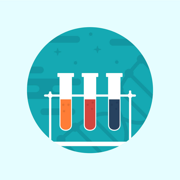 Tubos de ensayo químicos con líquidos coloridos
 - Vector, Imagen