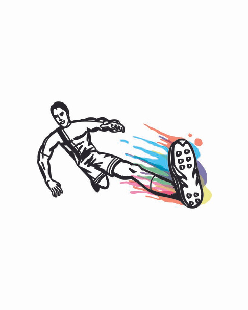 サッカー パワー足手描き - ベクター画像