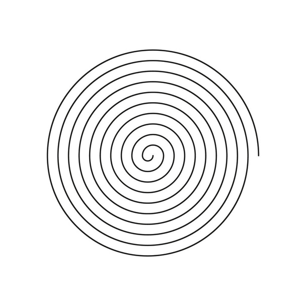 vector simple line art linear spiral icon - black and white - ベクター画像