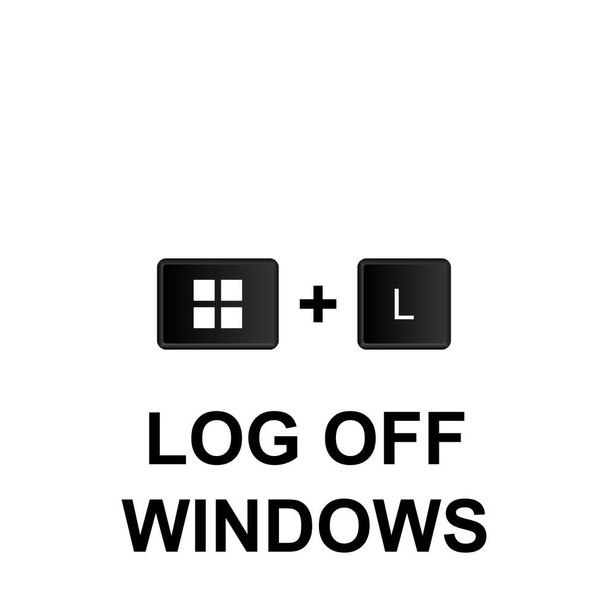 Tastaturkürzel, Windows-Symbol abmelden. kann für Web, Logo, mobile App, ui, ux verwendet werden - Vektor, Bild