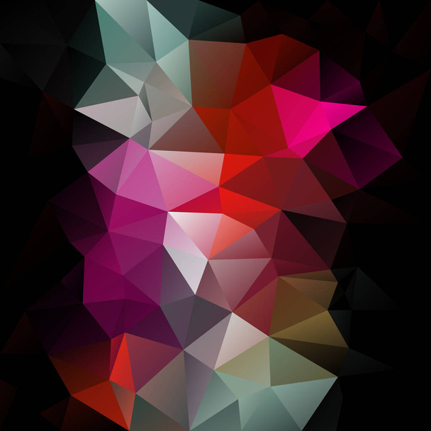 wektor streszczenie nieregularny Wielokąt kwadrat tło - trójkątny wzór low poly - czarny, czerwony, różowy, szary, purpurowy kolory - Wektor, obraz