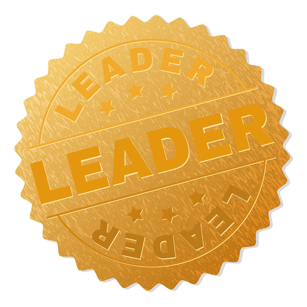 Golden LEADER Award Stamp - Vector, afbeelding