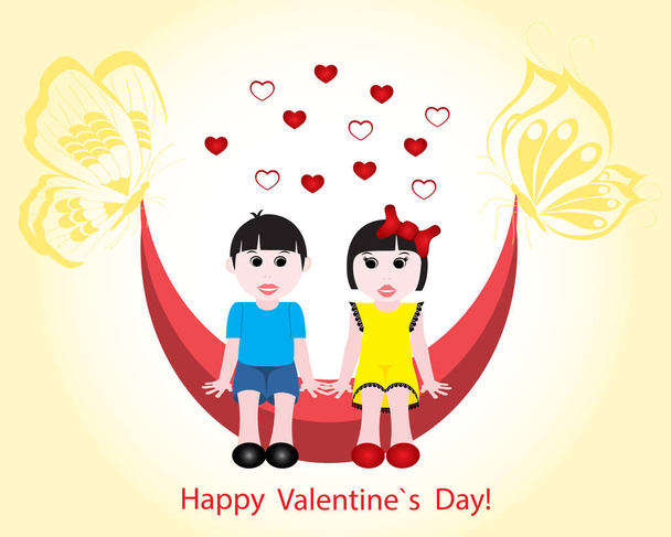 Valentines day vector card - Vettoriali, immagini