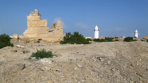 beelden van antieke Ottomaanse erfgoed in de buurt van stad van port Sudan, Afrika - Video