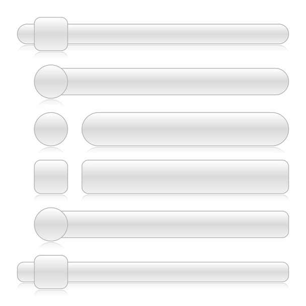 Cinza em branco brilhante web 2.0 painel de navegação com reflexão sobre fundo branco
 - Vetor, Imagem