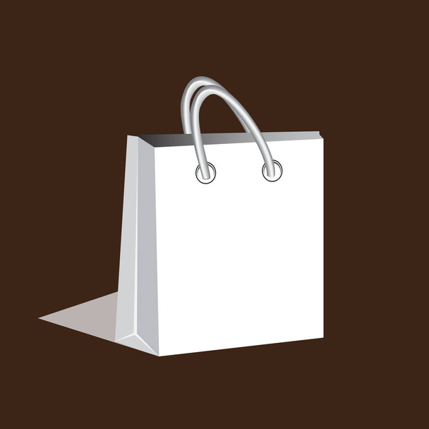 paquet blanc / Dans l'image le paquet est sur un fond brun, un paquet pour un cadeau, pour l'emballage, un paquet pour un site, une impression
. - Vecteur, image